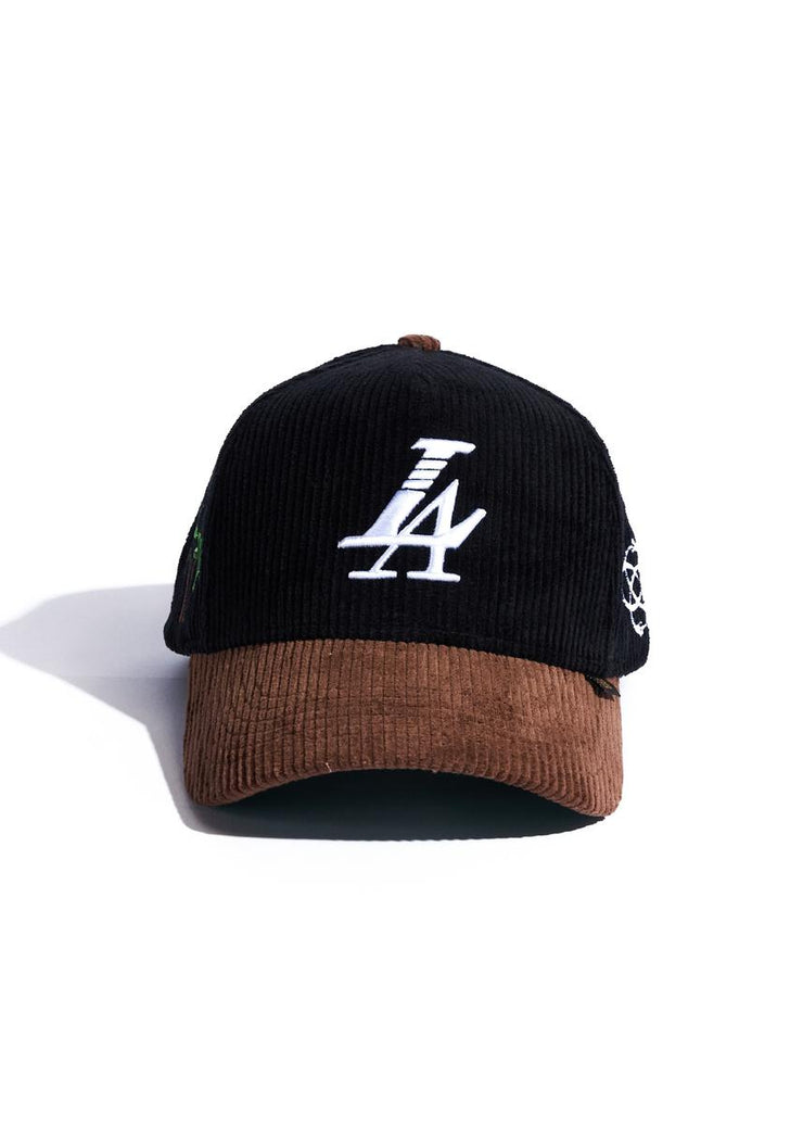 PARADISE LA CORDUROY HAT BLACK/BROWN By Reference