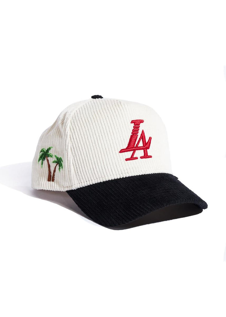 PARADISE LA CORDUROY CREAM/BLACK/RED Hat By Reference