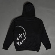 KREAM FACTORY BLACK HALF SKULL RHINESTONE HOODIE