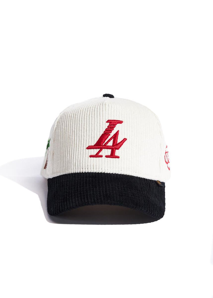 PARADISE LA CORDUROY CREAM/BLACK/RED Hat By Reference