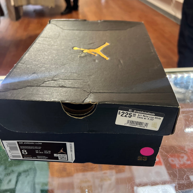 (Pre-Owned) Nike Air Jordan 1 Low White Camo 8m