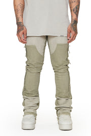 “ALPHA” GREY WASHED STACKED FLARE JEAN by VALABASAS