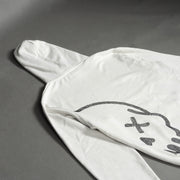 KREAM FACTORY GREY HALF SKULL RHINESTONE HOODIE