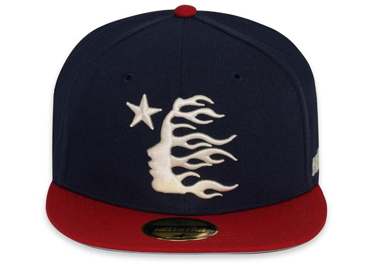 HELLSTAR FITTED HAT 7 1/4 NAVY RED