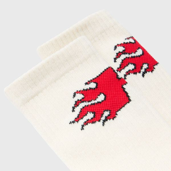 Heatwave socks cream red by Homme Femme