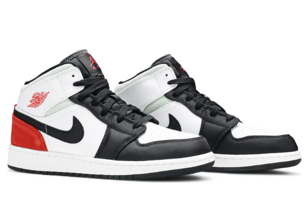Jordan 1 Mid SE White Black Red Spruce (GS)